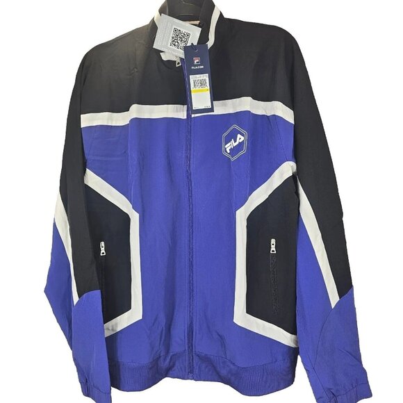 Fila Sanz Wind Full Zip Windbreaker Jacket - Purple/Black/White - Men's Size M - Picture 7 of 7